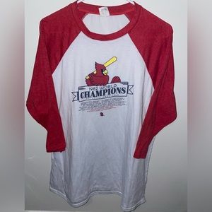 VINTAGE 1982 St. Louis Cardinals World Series Champs 3/4 sleeve T-shirt XL
